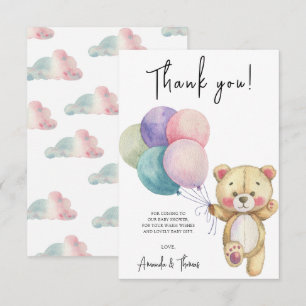 Teddy bear balloons - thank you card