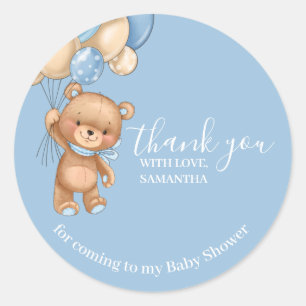 Teddy Bear Balloons Thank You  Classic Round Sticker