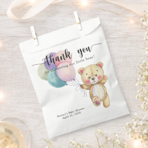 Teddy bear balloons - thank you favour bags