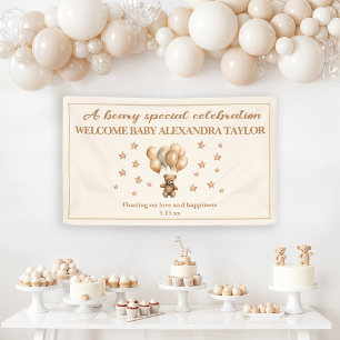 Teddy Bear Balloons Up Up and Away Baby Shower Banner