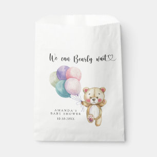 Teddy bear balloons - we can bearly wait favour bags
