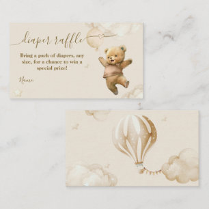 Teddy Bear Bearly Wait Air Balloon Baby Shower Enclosure Card