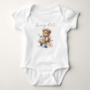 Teddy bear beary cute baby shower baby bodysuit