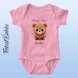 Teddy Bear 🐻 Beary Cute Whimsical Cartoon Graphic Baby Bodysuit