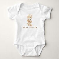 Teddy Bear & Beige Balloons Cute Baby Shower Gift