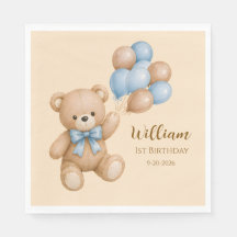 Teddy Bear Birthday Balloons Personalised Name