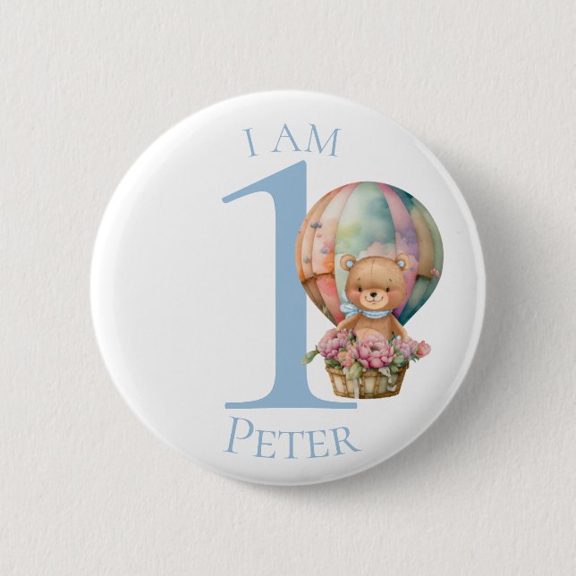 Teddy Bear BIRTHDAY Button (Front)
