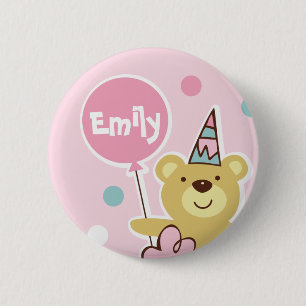 Teddy Bear Birthday Button - Customised