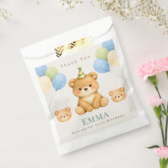 Teddy Bear Birthday Favor Bag (Sealed)