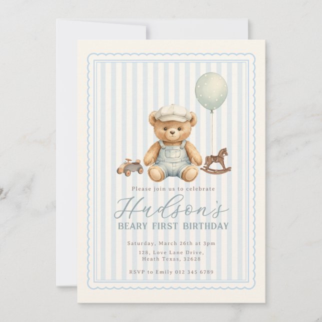 Teddy Bear Birthday Invitation (Front)