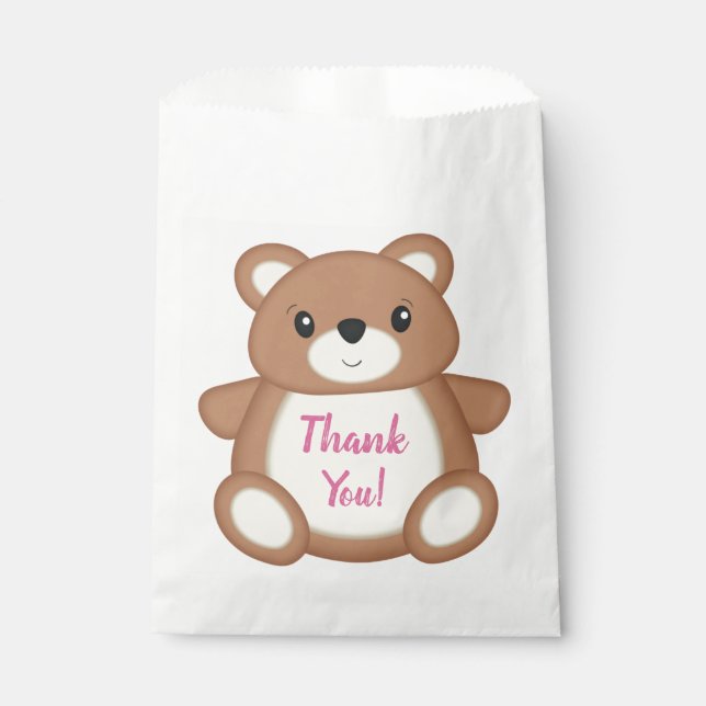 Teddy Bear Birthday Party Favour Bags (Front)