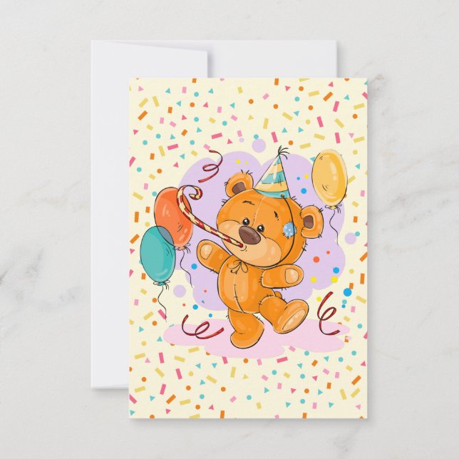Teddy Bear Birthday Party Invitation (Back)