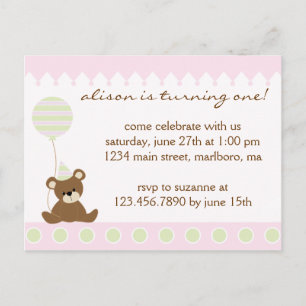 Teddy Bear Birthday Party Invitation