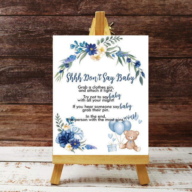 Teddy Bear Blue Balloon Shhh Don't Say Baby Game Poster (Creator Uploaded)