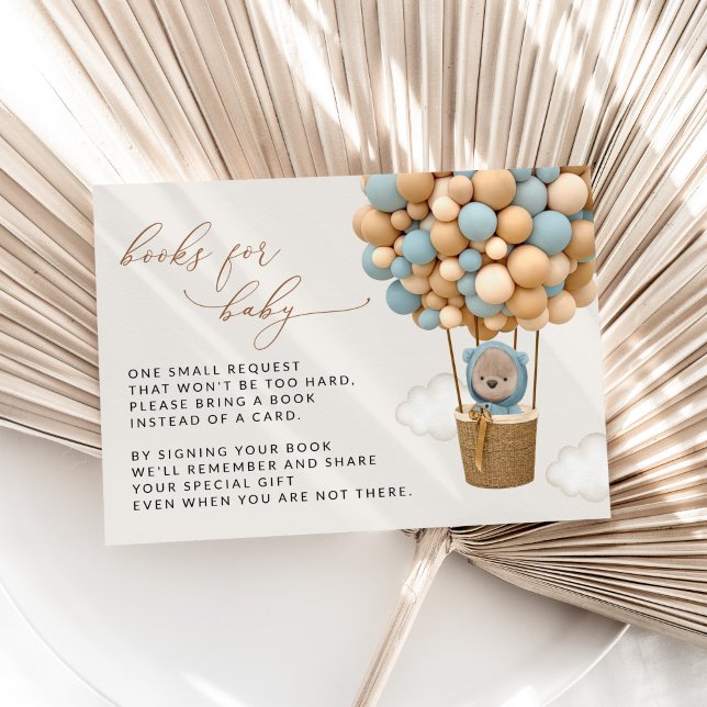 Teddy Bear, Blue Balloons, Books For Baby Enclosure Card (Creator Uploaded)