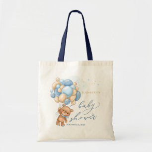 Teddy Bear Blue Balloons Tote Bag
