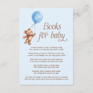 Teddy Bear Blue Boy Books for Baby Enclosure Card