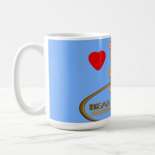 Teddy Bear Blue Coffee Mug (Left)