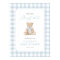 Teddy Bear Blue Gingham Baby Shower Welcome Sign