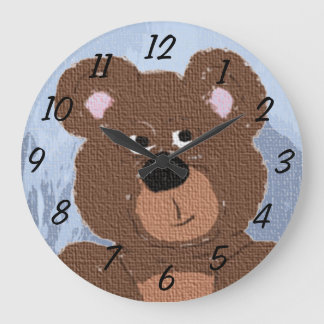 Teddy Bear (blue) Large Clock