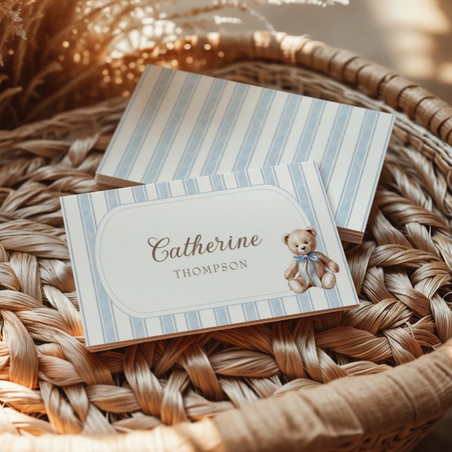 Teddy Bear Blue Place Cards (Creator Uploaded)
