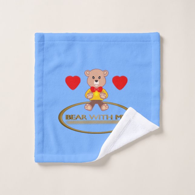 Teddy Bear Blue Wash Cloth (Wash Cloth)
