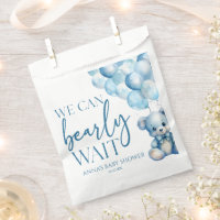 Teddy Bear Blue We Can Bearly Wait Baby Shower
