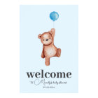Teddy Bear Blue Welcome Sign Foam Board