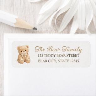 Teddy Bear Boho Baby Shower Return Address