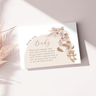Teddy Bear Boho Bearly Wait Books for Baby Enclosure Card
