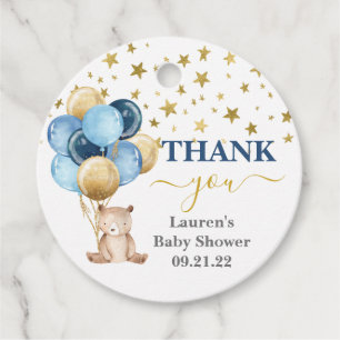 Teddy Bear Boy Baby Shower Favour Tags