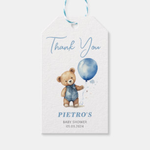 Teddy Bear Boy Baby Shower Gift Tags