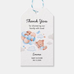 Teddy Bear Boy Baby Shower Gift Tags
