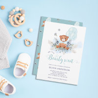 Teddy Bear Boy Baby Shower Invitation