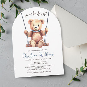 Teddy Bear Boy Baby Shower Invitation
