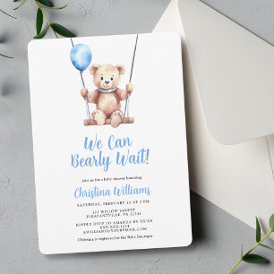 Teddy Bear Boy Baby Shower Invitation