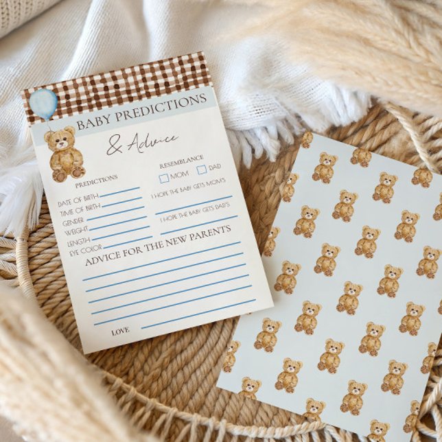 Teddy Bear Boy Baby Shower Prediction Game (Creator Uploaded)