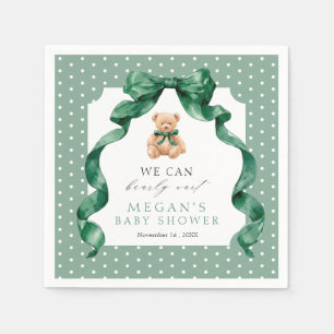 Teddy Bear Boy Baby Shower Welcome Sign Napkin