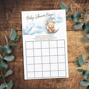 Teddy Bear Boy Blue Moon Baby Shower