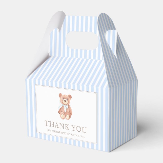Teddy Bear Boy Classic Baby Shower  Favour Box (Back Side)