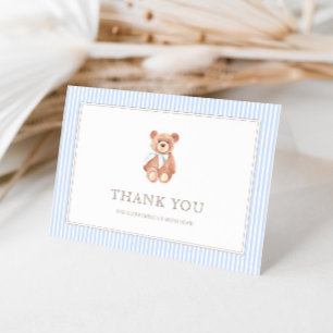 Teddy Bear Boy Classic Baby Shower  Thank You Card