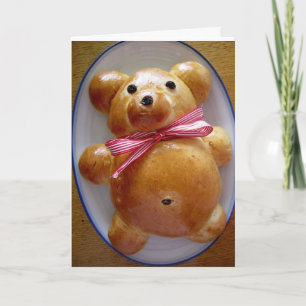 Teddy Bear Bread Recipe Greeting Card