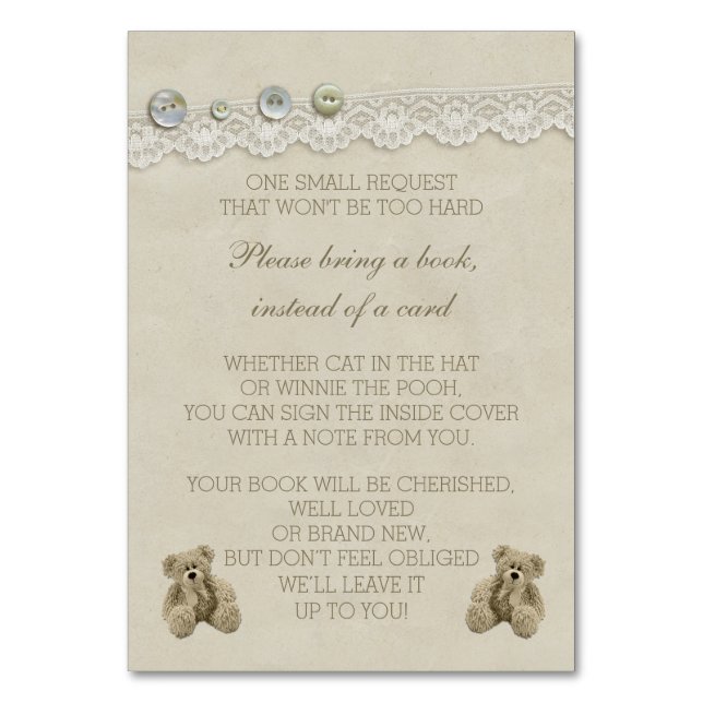 Teddy Bear Bring a Book Instead of a Card (Front)