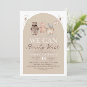 Teddy Bear Brown Baby Shower  Invitation