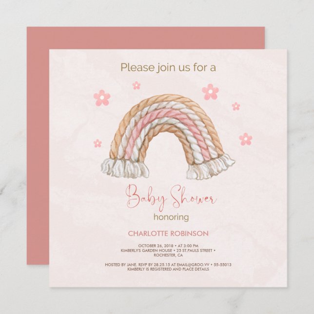 Teddy Bear Brown Sage Green Balloons Baby Shower  Invitation (Front/Back)