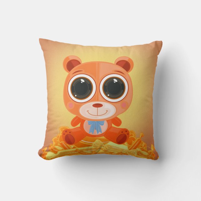 Teddy Bear - Candy Orange Cushion (Front)