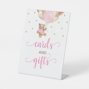 Teddy Bear Cards and Gifts Baby Shower Pedestal Sign