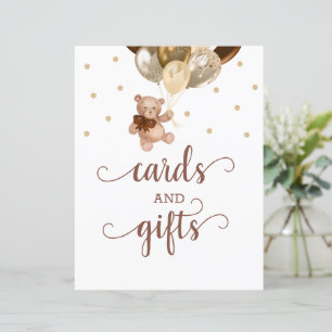 Teddy Bear Cards and Gifts Table Sign Baby Shower