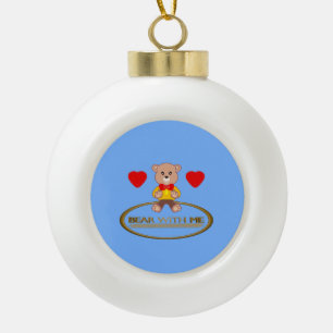 Teddy Bear Ceramic Ball Christmas Ornament