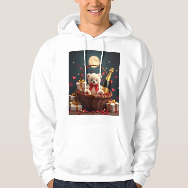 Teddy Bear & Champagne Delight Hoodie (Front)